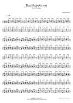 Bad Reputation - Avril Lavigne drum sheet music
