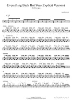 Everything Back but You - Avril Lavigne drum sheet music