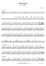 He Wasn't - Avril Lavigne drum sheet music