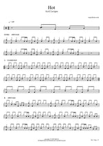 Hot - Avril Lavigne drum sheet music