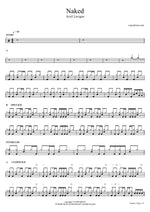 Naked - Avril Lavigne drum sheet music
