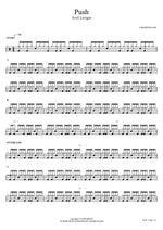 Push - Avril Lavigne drum sheet music