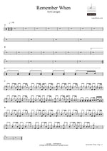 Remember When - Avril Lavigne drum sheet music