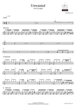 Unwanted - Avril Lavigne drum sheet music