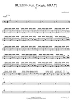 Buzzin (feat. Coogie 쿠기 and Gray 그레이) - B.I (비아이) drum sheet music
