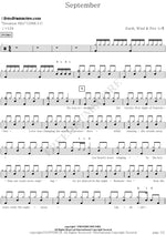 September Earth, Wind & Fire Full Drum Transcription / Drum Sheet Music COPYDRUM