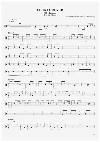 F*** Forever - Babyshambles - Drum Sheet Music - AriaMus.com