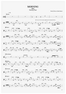 Morning - Beck - Full Drum Transcription / Drum Sheet Music - AriaMus.com