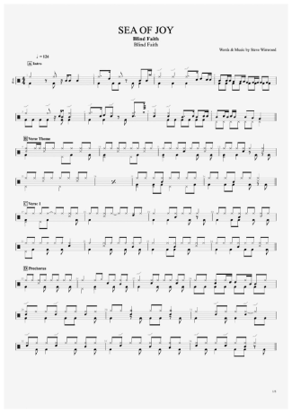 Sea of Joy - Blind Faith - Full Drum Transcription / Drum Sheet Music - AriaMus.com
