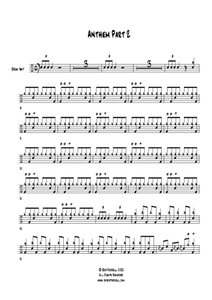 Anthem Part Two - Blink 182 - Full Drum Transcription / Drum Sheet Music - AriaMus.com