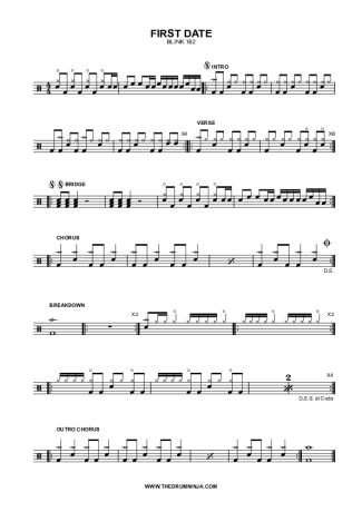 First Date - Blink 182 - Full Drum Transcription / Drum Sheet Music - AriaMus.com