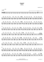Rager - Blusher drum sheet music