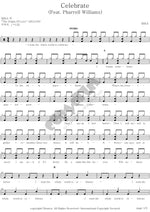 Celebrate Mika Full Drum Transcription / Drum Sheet Music COPYDRUM