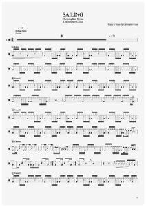 Sailing - Christopher Cross - Full Drum Transcription / Drum Sheet Music - AriaMus.com
