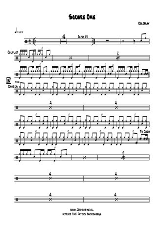 Square One - Coldplay - Full Drum Transcription / Drum Sheet Music - AriaMus.com