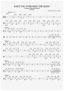 Have You Ever Seen the Rain - Creedence Clearwater Revival (CCR) - Full Drum Transcription / Drum Sheet Music - AriaMus.com