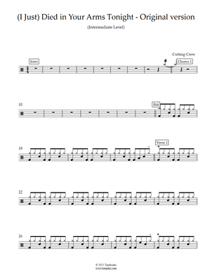 (I Just) Died in Your Arms - Cutting Crew drum sheet music