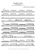 Tuesday's Gone Lynyrd Skynyrd Full Drum Transcription / Drum Sheet Music Realsongbook