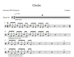 Clocks Coldplay Full Drum Transcription / Drum Sheet Music Franki Bio