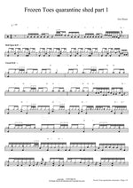 Frozen Toes Quarantine Shedtrack Part 1 Eric Moore Full Drum Transcription / Drum Sheet Music COPYDRUM
