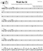 Wait for It Hamilton: Original Broadway Cast Simplified Drum Transcription / Drum Sheet Music DrumSetSheetMusic.com