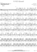 Growl (으르렁) EXO (엑소) Full Drum Transcription / Drum Sheet Music COPYDRUM