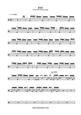 #41 - Dave Matthews Band - Full Drum Transcription / Drum Sheet Music - AriaMus.com