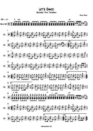 Let's Dance - David Bowie - Drum Sheet Music - AriaMus.com ...