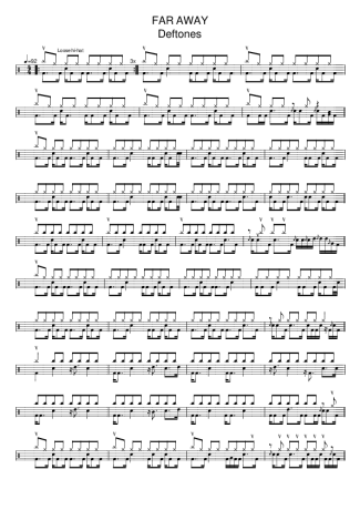Be Quiet and Drive (Far Away) - Deftones - Drum Sheet Music - AriaMus ...