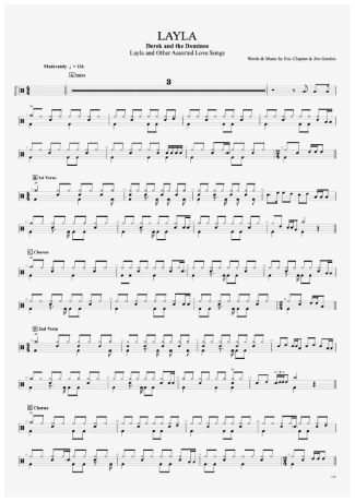 Layla - Derek and the Dominos - Drum Sheet Music - AriaMus.com –  DrumSetSheetMusic