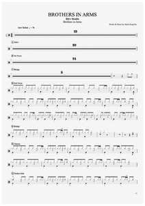 Brothers in Arms - Dire Straits - Full Drum Transcription / Drum Sheet Music - AriaMus.com