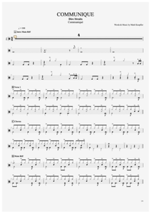 Communiqué - Dire Straits - Full Drum Transcription / Drum Sheet Music - AriaMus.com