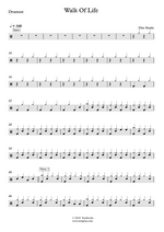 Walk of Life - Dire Straits drum sheet music