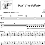 Don't Stop Believin' Journey Full Drum Transcription / Drum Sheet Music OnlineDrummer.com