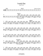 Lonely Day - System of a Down drum sheet music