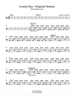 Lonely Day - System of a Down drum sheet music