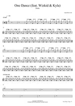One Dance (feat. Wizkid and Kyla) - Drake drum sheet music