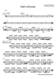 Hell's Kitchen - Dream Theater - Full Drum Transcription / Drum Sheet Music - AriaMus.com