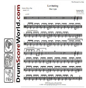 Levitating (feat. DaBaby) - Dua Lipa - Full Drum Transcription / Drum Sheet Music - DrumScoreWorld.com