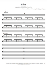 Yellow Coldplay Full Drum Transcription / Drum Sheet Music Realsongbook