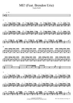 ME! (Feat. Brendon Urie) Taylor Swift Full Drum Transcription / Drum Sheet Music COPYDRUM