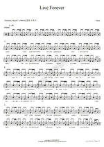 Live Forever Oasis Full Drum Transcription / Drum Sheet Music COPYDRUM