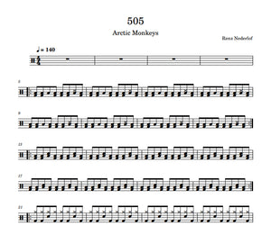 505 - Arctic Monkeys - Full Drum Transcription / Drum Sheet Music - Renz Nederlof