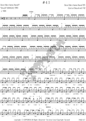 #41 Dave Matthews Band Full Drum Transcription / Drum Sheet Music COPYDRUM