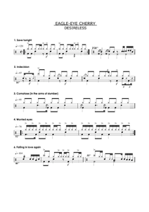 Desireless - Eagle Eye Cherry - Full Drum Transcription / Drum Sheet Music - AriaMus.com