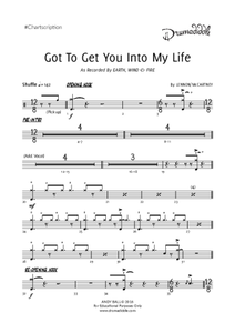 Got to Get You Into My Life - Earth, Wind & Fire - Full Drum Transcription / Drum Sheet Music - AriaMus.com