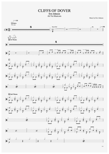 Cliffs of Dover - Eric Johnson - Full Drum Transcription / Drum Sheet Music - AriaMus.com