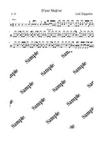 D'yer Mak'er Led Zeppelin Full Drum Transcription / Drum Sheet Music KiwiDrums