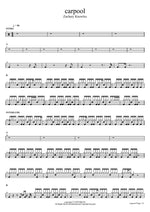 Carpool Zachary Knowles Full Drum Transcription / Drum Sheet Music COPYDRUM