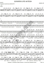 Somewhere Only We Know Keane Full Drum Transcription / Drum Sheet Music COPYDRUM
